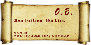 Oberleitner Bertina névjegykártya